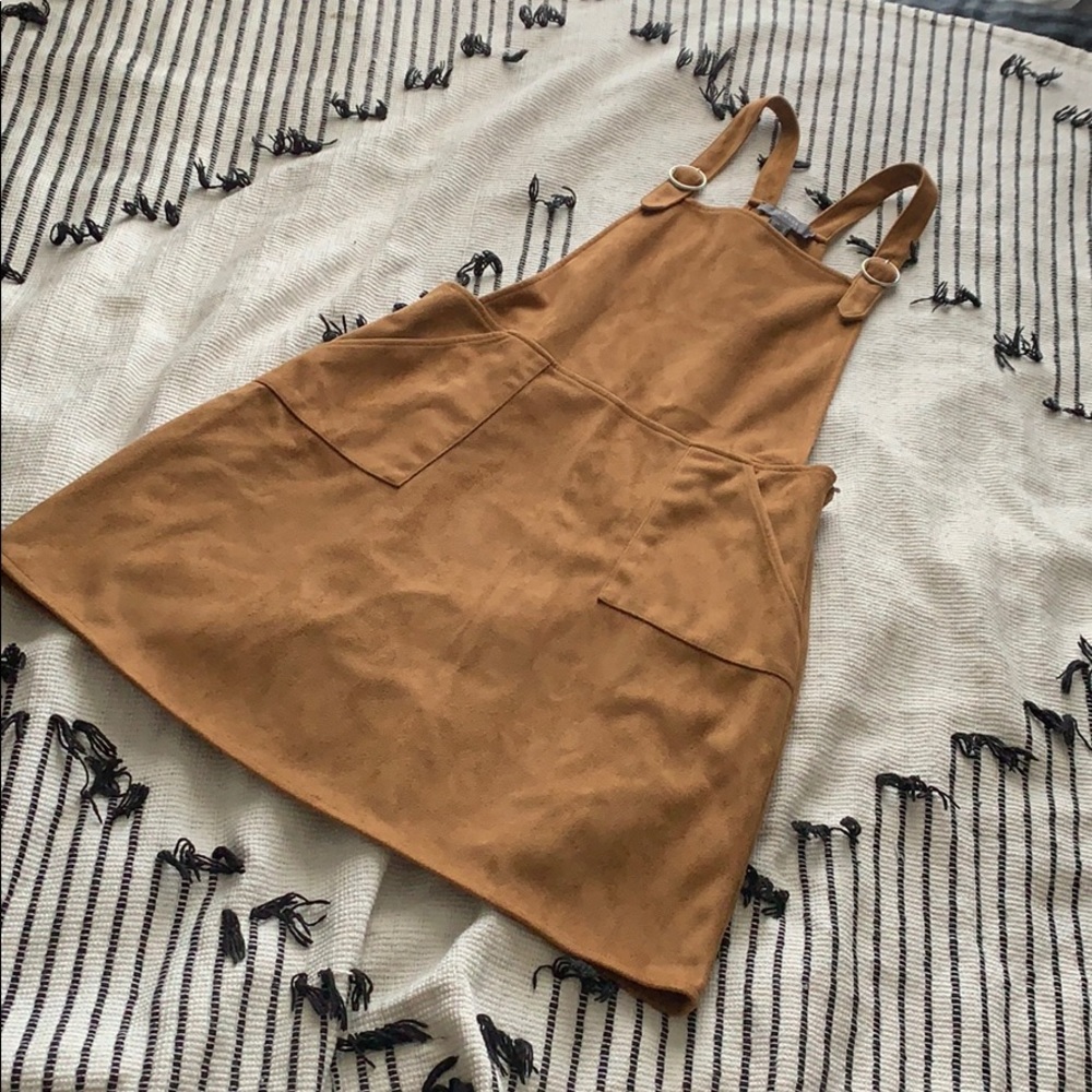 BROWN SUEDE DRESS WITH POCKETS